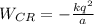 W_{CR} = -\frac{kq^2}{a}