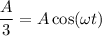 \dfrac{A}{3} = A \cos ( \omega t)