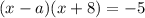 (x-a)(x+8)=-5