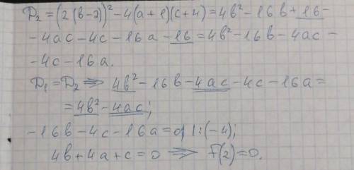 Дискриминант трехчлена f(x) = ax* + 2bx+ c равен дискриминанту трехчлена g(x) = (a + 1)x* + 2(b - 2)