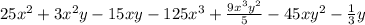 25x^2+3x^2y-15xy-125x^3+\frac{9x^3y^2}{5}-45xy^2-\frac{1}{3}y