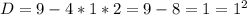 D=9-4*1*2=9-8=1=1^2