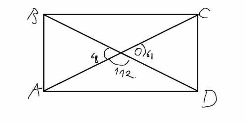Abcd - прямоугольник, ac и bd - диагонали. угол boa = 68 градусов. найти угол oad. если можно, то с