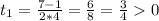 t_1=\frac{7-1}{2*4}=\frac{6}{8}=\frac{3}{4}0