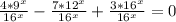 \frac{4*9^x}{16^x}-\frac{7*12^x}{16^x}+\frac{3*16^x}{16^x}=0