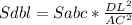 Sdbl=Sabc*\frac{DL^{2}}{AC^{2}}