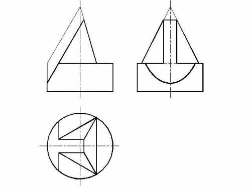 Инженерная графика. нужна проекция в 3 плоскости, построение сечения и изометрия. заранее