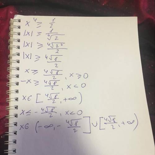 x^4 \geq \frac{1}{2}