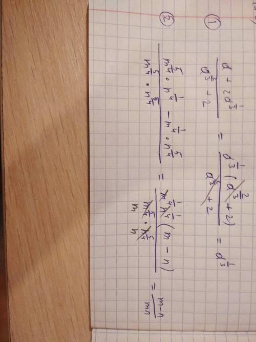 Сократите дробь: 1) a + 2a^⅓ ; a^⅔+22) m^5/4×n^¼ - m^¼×n^5/4 ; m^5/4×n^5/43) a - b² ; a-a^½×bз по