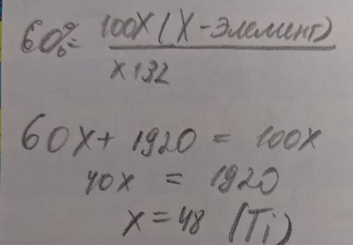 100 . знайдіть хімічний елемент за такими даними: формула оксиду хо2,вміст елемента в оксиді -60%,а