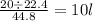 \frac{20 \div 22.4}{44.8} = 10l