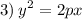 $3) \: y^2=2px