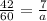 \frac{42}{60} = \frac{7}{a}