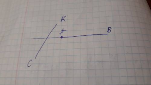Нарисуйте луч ав. нарисуйте отрезок ск, не пересекающий луч ав и пересекающий прямую ав