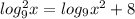 log_9^2x=log_9x^2+8