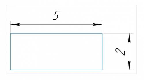 Начертить прямоугольник со сторонами 5см и 2 см . найти его периметр
