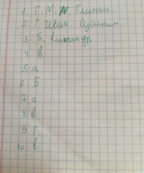 1. кто является автором оперы «иван сусанин» или «жизнь за царя»? а)п.и. чайковский в) м.п. мусоргск