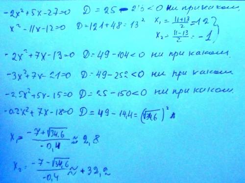 9.11.нужно до завтрапри каких значениях переменной х обращается внуль квадратный трехчлен1) -2х² + 5