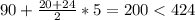 90+\frac{20+24}{2}*5=200