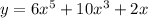 y=6x^5+10x^3+2x