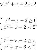 \displaystyle\\\sqrt{x^2+x-2}