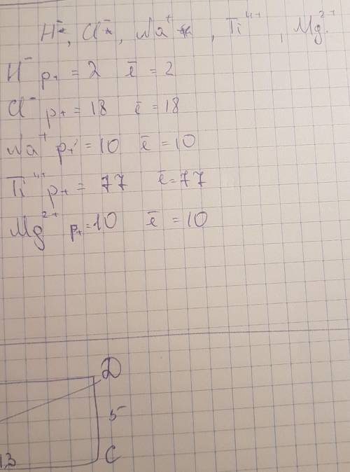 Сколько протонов и электронов содержится в ионах h-, cl- na+ ti 4+mg2+