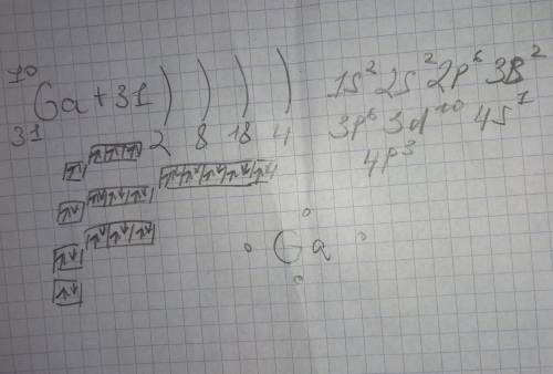 Написать електронную формулу атома елемента с порядковым номером 31 (ga)​