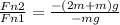 \frac{Fn2}{Fn1} =\frac{-(2m+m)g}{-mg}