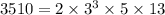 3510 = 2 \times {3}^{3} \times 5 \times 13