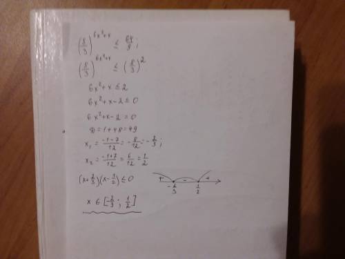 (2\frac{2}{3})^{6x^2+x}\leq 7\frac{1}{9}