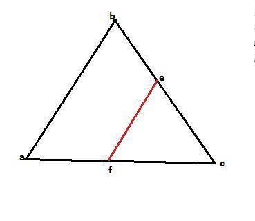 Втреугольнике abc ef средняя линия точка e лежит на стороне bc ,а точка f-на стороне ас.аb= 6 см,bc=