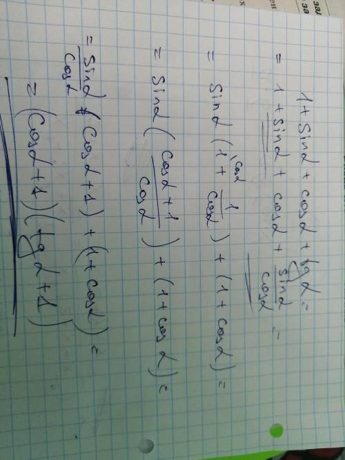 Разложите на множители 1+sin(a) +cos(a)+tg(a)