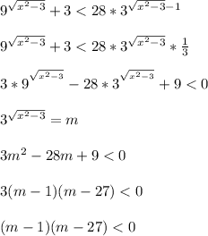 9^{\sqrt{x^{2}-3}}+3