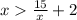 x \frac{15}{x} + 2