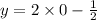 y = 2 \times 0 - \frac{1}{2}