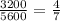 \frac{3200}{5600} = \frac{4}{7}