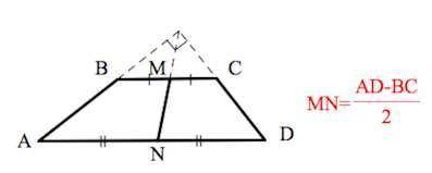 Втрапеции авсд углы при основании ад равна 20 и 70 длина отрезка соединяющего середины основания рав