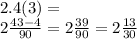 2.4(3) = \\ 2 \frac{43 - 4}{90} = 2 \frac{39}{90} = 2 \frac{13}{30}