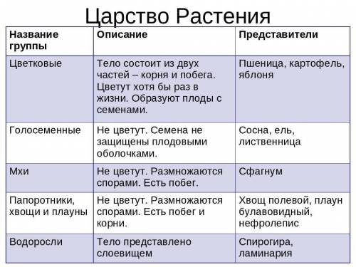 10. перечислите 3 отличительные особенности представителей царства растений