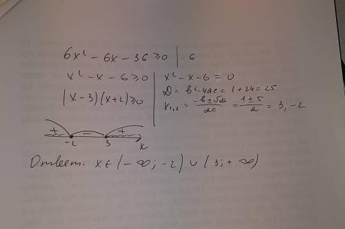 6x²-6x-36≥0 с решением это должен быть график.​