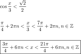 \displaystyle \cos \frac{x}{3}