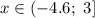 x\in(-4.6; \ 3]