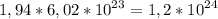 1,94*6,02*{10}^{23} =1,2*{10}^{24}