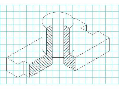 Нужно по чертежу детали выполнить её изометрическую проекцию с целесообразным вырезом.​
