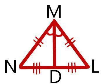 луч md проходит между сторонами угла m, причем, mn=ml, dn=dl. докажите, что md - биссектриса угла m.