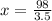 x = \frac{98}{3.5}