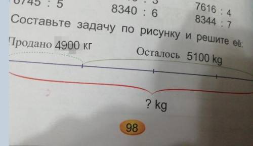 Составьте по рисунку и решите её: продано ? kgосталось 5100 kg? kg​