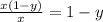 \frac{x(1-y)}{x}= 1-y