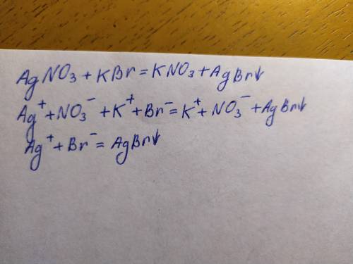 Ag no3+kbr написать молекулярное, полное ионное и коротко ионные реакции