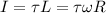 \displaystyle I=\tau L=\tau \omega R